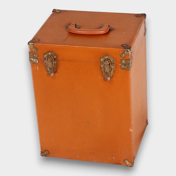 Vertical Case Paper Basket Audio Case 18" Carry Handle Vintage