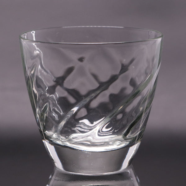 Hazel Atlas Swirl Clear Optic Rocks Glass 7oz Flat Tumbler 3 1/8" USA Vintage