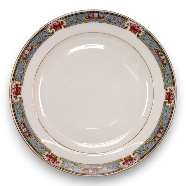 C Tielsch Altwasser 2181 Dinner Plate 9 3/4" Roses Blue Band Gold Trim Silesia