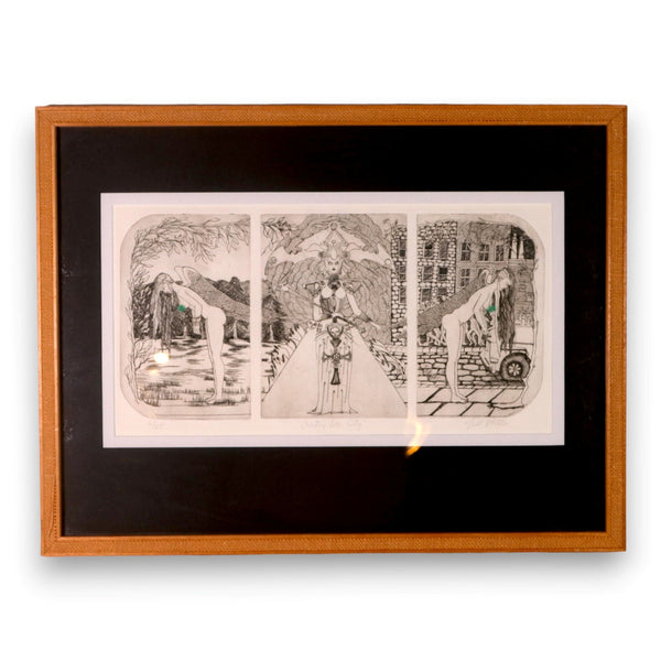 Jill Pottle Angels in Country vs City Print Signed Numbered 6/25 Framed 25x19