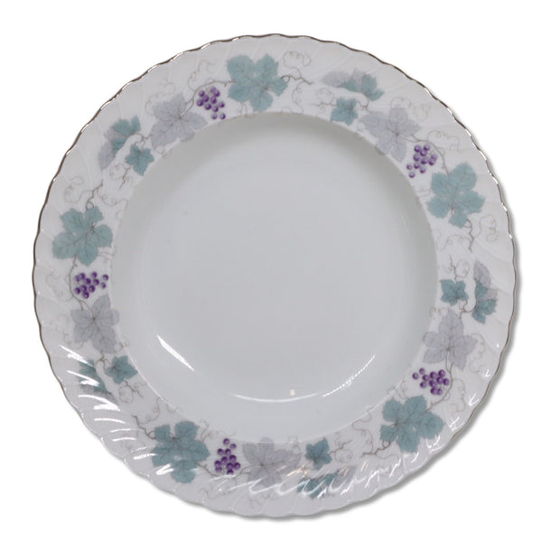 Jaeger Co Golden Crown ER Bordeaux Rimmed Soup Bowl 8" Swirl Fluted 1960's