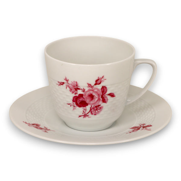 Hutschenreuther Serenade Tea Cup Saucer Set Pink Floral Germany Vintage 1970's