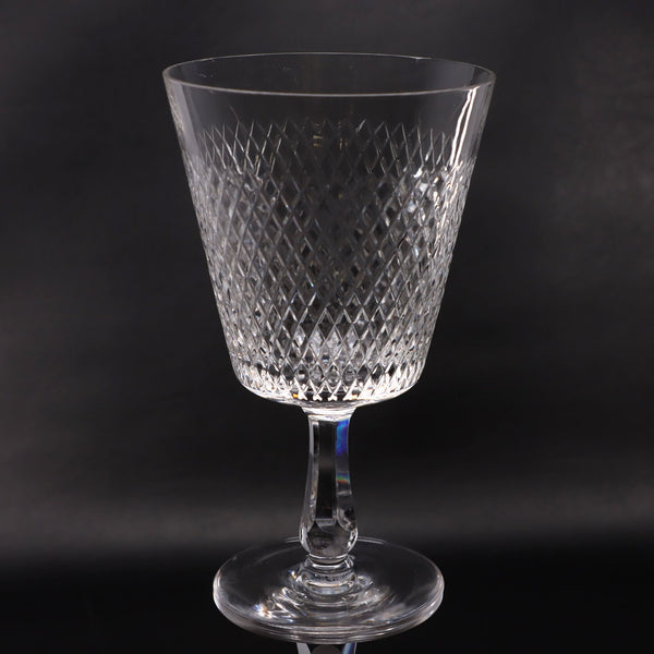 Fine Arts Royal Diamond Cross Cut Crystal Water Goblet 6 3/8" Glass Holland 1960's