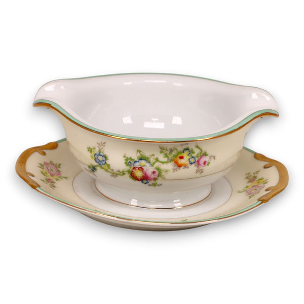 NSP Nagoya Seito Porcelain Meito China MEI230 Gravy Boat Green Japan