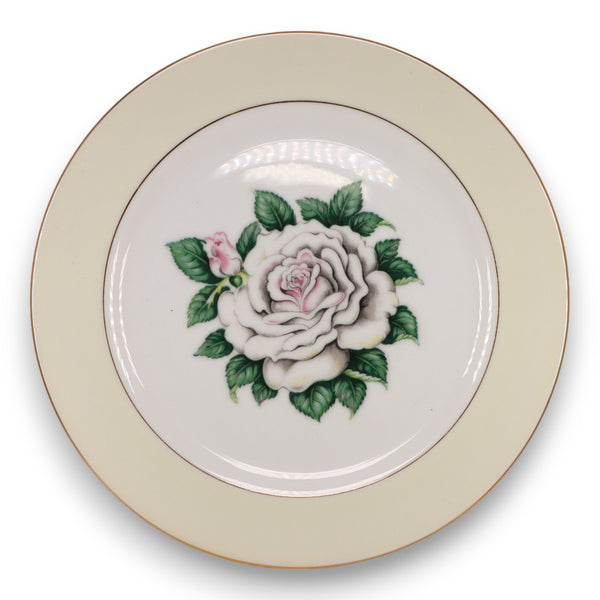 Kings Court White Rose Dinner plate 10 1/4" Vintage China 1960's