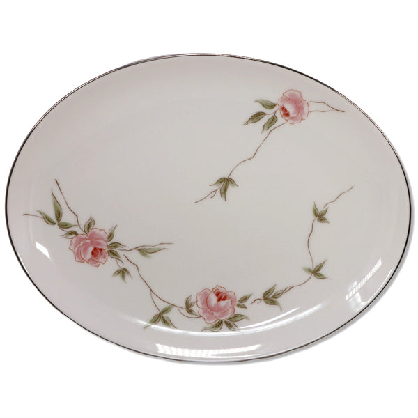 Franciscan NTK Japan Melrose 12.5" Oval Serving Platter Platinum Trim Vintage
