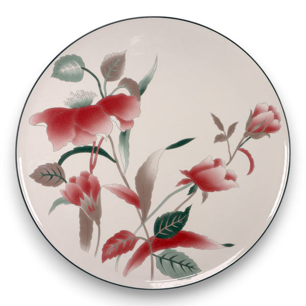 Mikasa Continental Silk Flowers F3003 Cake Plate 12 1/2" Serving Platter Vintage