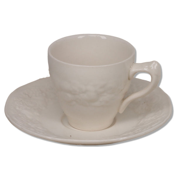 Crown Ducal Demitasse Set Cream Colored Fruit Pattern England Vintage