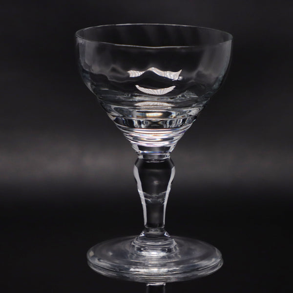 Liquor Cocktail 3 1/2" Glass Swirl Optic Bowl with Rings Vintage