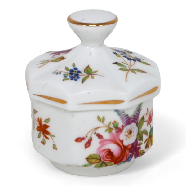 Hammersley Lidded Octagonal Floral Porcelain Trinket Ring Box Vintage