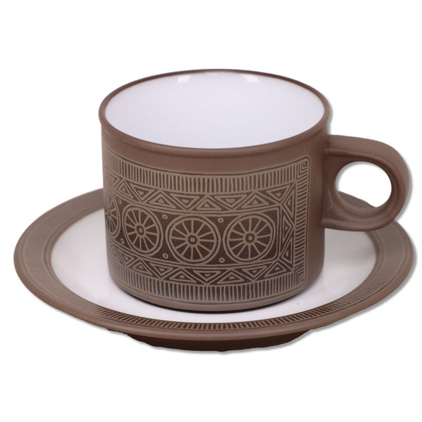 Hornsea Palatine Lancaster Vitramic Flat Coffee Tea Cup Saucer Set England 1978