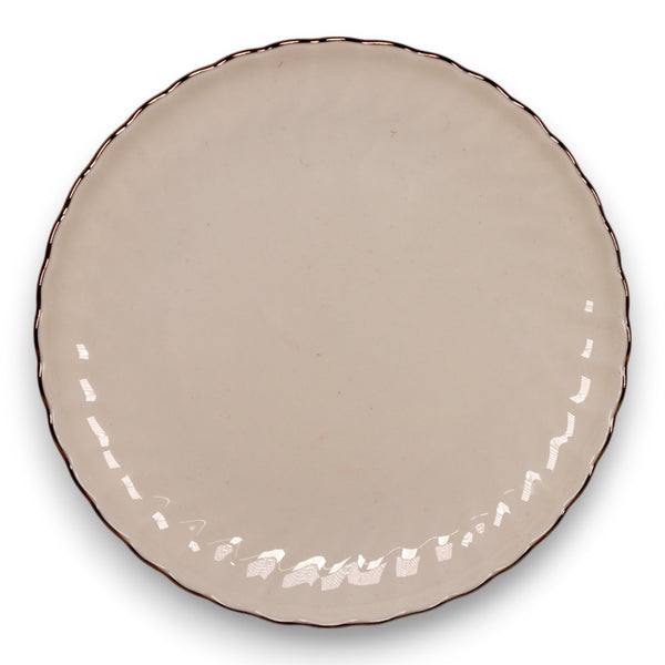 Syracuse Wedding Ring Scalloped White with Platinum Trim 6 1/2" Bread Plate USA