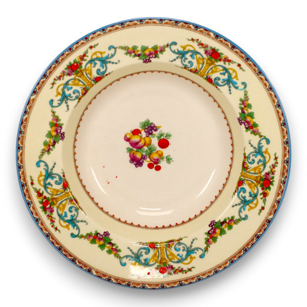 Myott Royal York Rimmed Soup Bowl Fruit & Scroll Vintage England c.1930s
