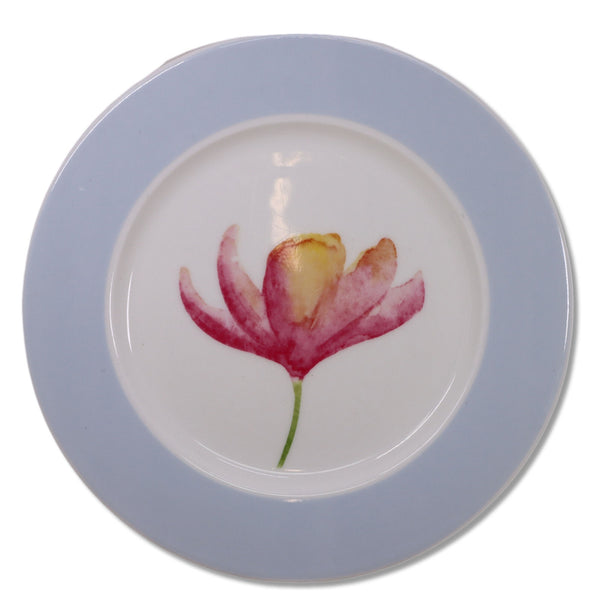 Disney Winnie the Pooh Flower  Blue Band Salad Luncheon Dessert Plate 8 1/2"