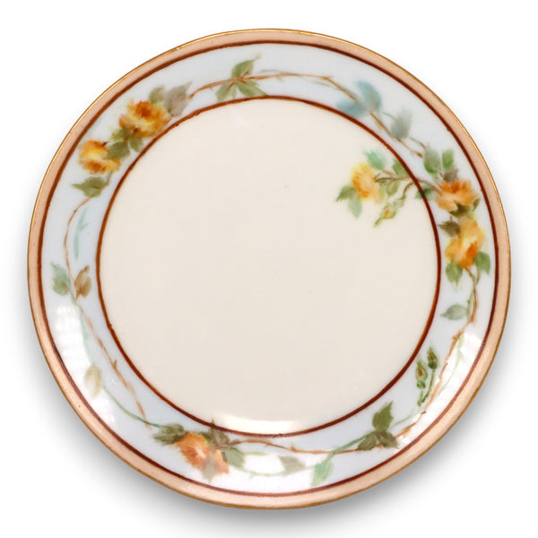 Thomas Sevres Bavaria 6.5" Salad Bread Plate Hand Pained yellow Roses 1917