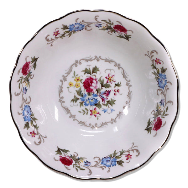 Favolina-Karolina Marjorie Round Serving Bowl 9 1/4" Floral Platinum Trim Poland