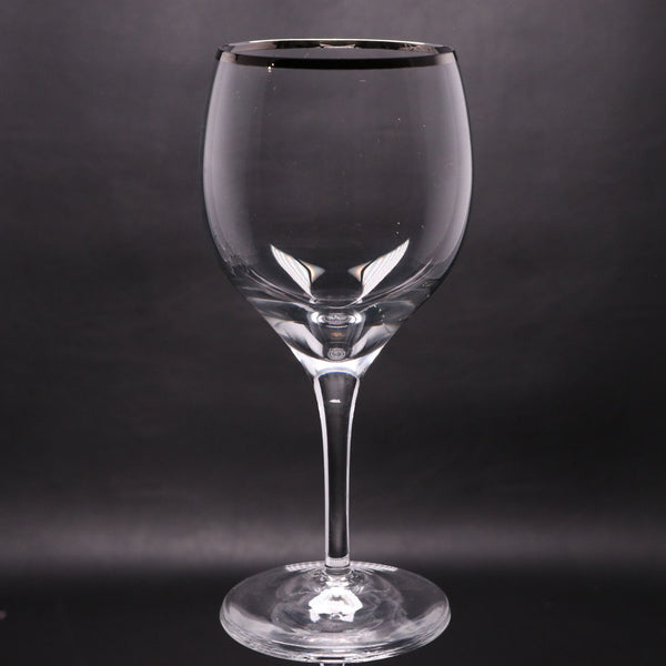 Lenox Crystal Weatherly Platinum Trim 7" Water Goblet Glass Vintage 1965 - 1987