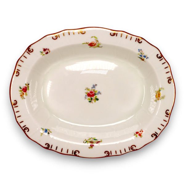 Cauldon H4361 Oval Vegetable Bowl Dish 8 3/4" Roses Gold Trim Antique 1904
