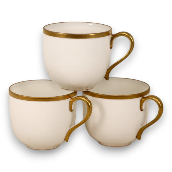 Noritake The Goldena 3 Piece Set White with Gold Trim Flat Demitasse Cup