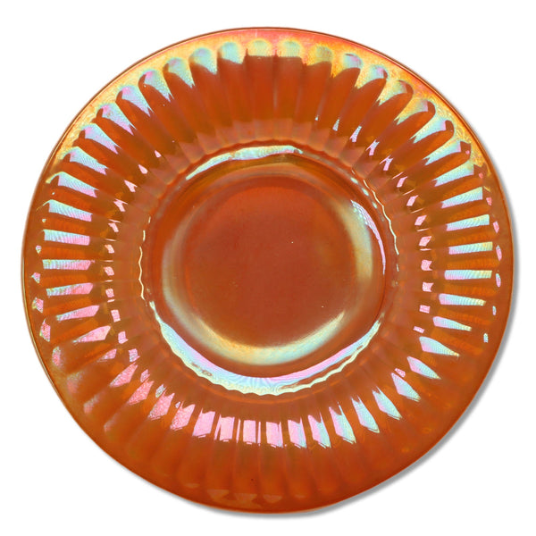 Imperial Smooth Rays Marigold Salad Plate 8" Optic Fluted Carnival Glass