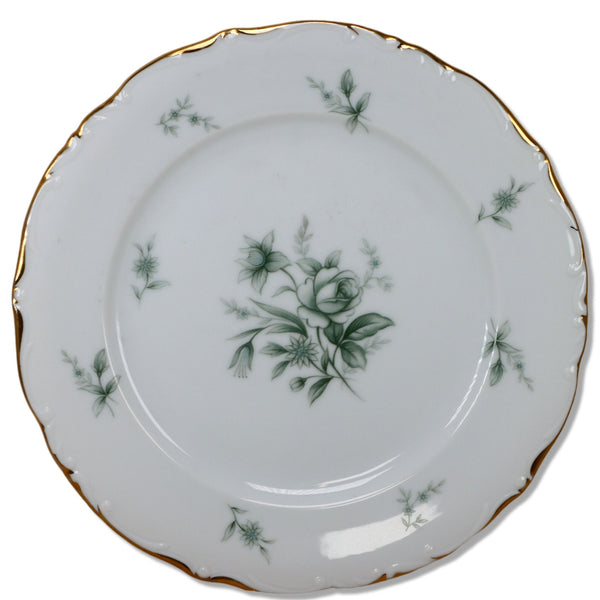 Breton Coventry Salad Plate 8 1/4" Green Flotal Gold Trim