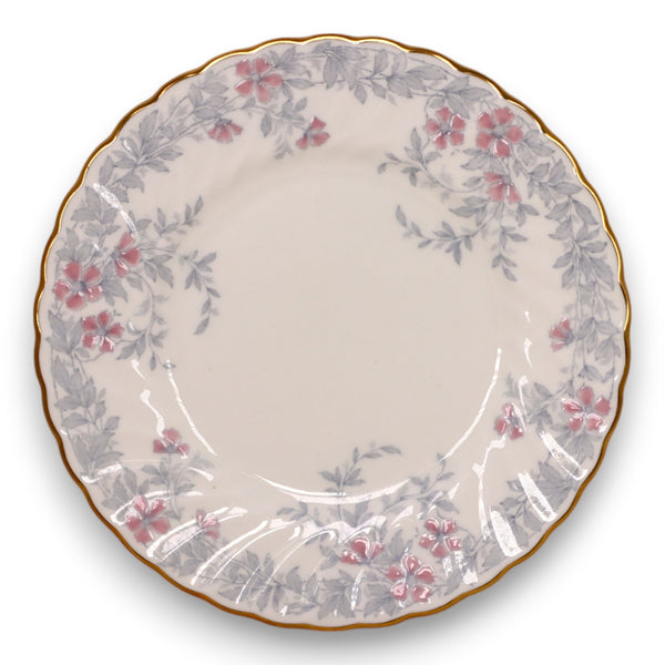 Minton Garden Pinks S575 Bread Plate 6 1/4" Swirl Fluted Floral Vintage 1940's
