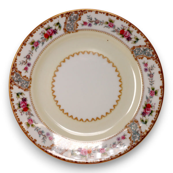 Noritake M Rosemary 5007 Floral Gold Trim Bread Plate 6 1/4" Vintage 1950's