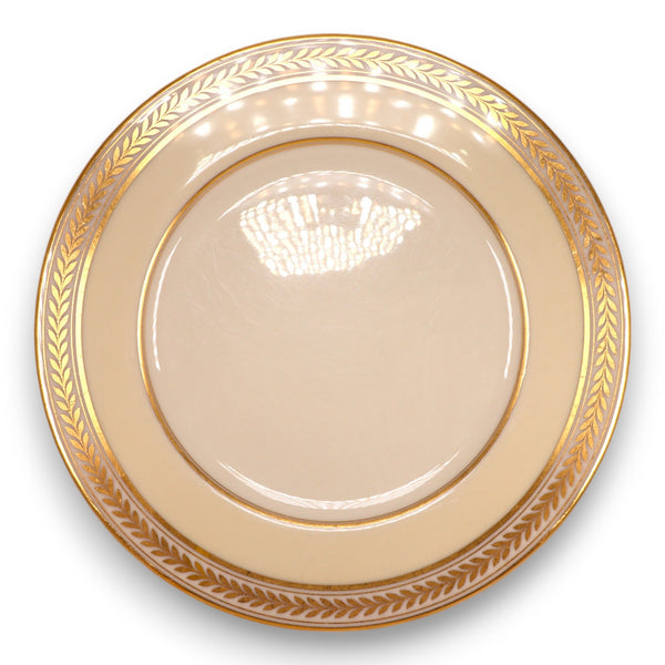 Lenox Malmaison F308A 10 1/2" Dinner Plate Gold Laurel Cream Band Vintage 1930's