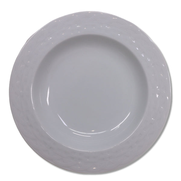 Studio Nova French Basket White Rimmed Soup Bowl 9" Japan Vintage 1980's