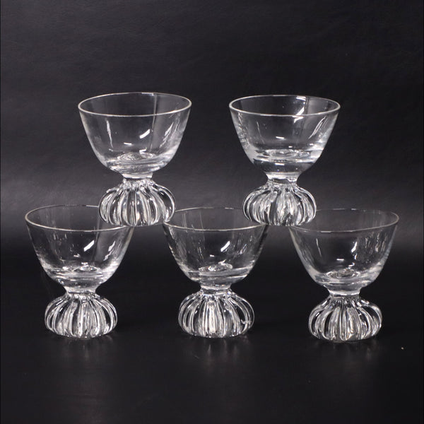 Libbey Glass Footed Bowl 5pc Cup Cordial Shot Sake Glasses Vintage LRS9796