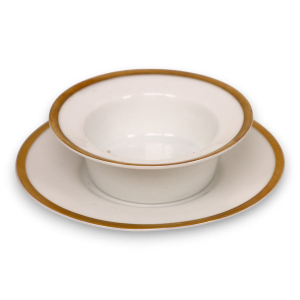 PMS Bavaria Turin Porzellanfabrik Mayonaise Sauce Bowl Underplate Antique 1920's