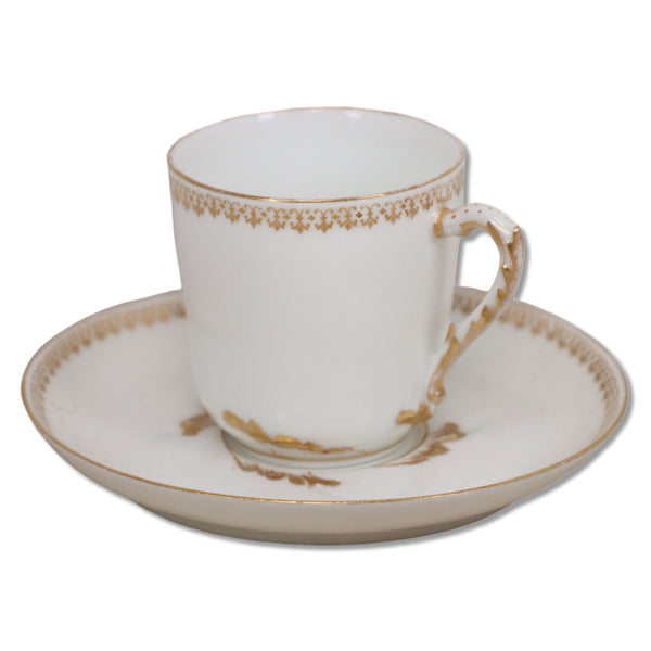 Charles Field Haviland CHF112 Demitasse Cup Saucer Set Gold Fleur De Lis Band