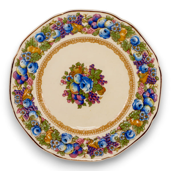 Crown Ducal Florentine Bread Plate Hand Painted England Antique c.1930s