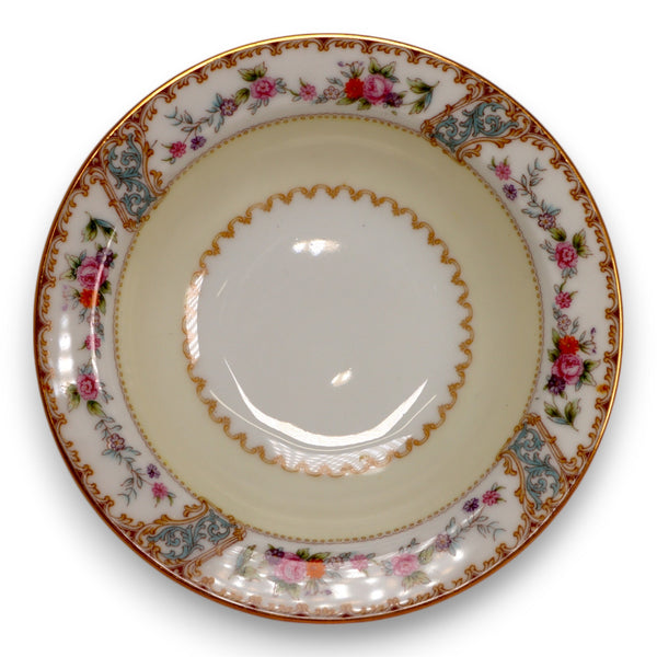 Noritake M Rosemary 5007 Floral Gold Trim Fruit Bowl 5 3/4" Vintage 1950's