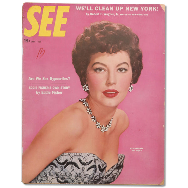 See Magazine May 1954 Ava Gardner Cover Eddie Fisher Complete 52 Page