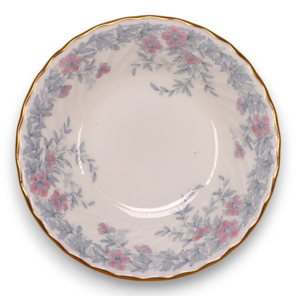 Minton Garden Pinks S575 Fruit Bowl 5 1/4" Swirl Fluted Floral Vintage 1940's