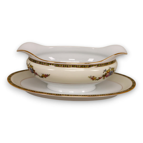 Noritake M Morimura Gravy Bowl Swags Plain Yellow Band Gold Trim Vintage 1933