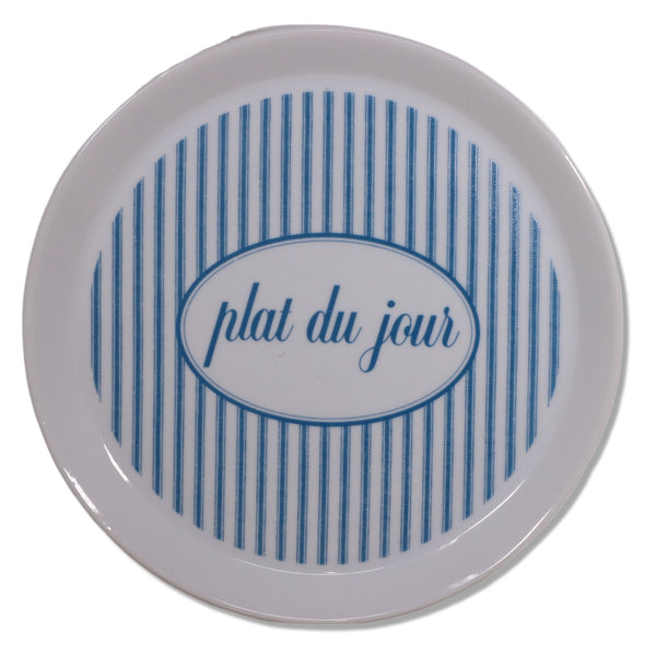 Dept 56 A la Carte Plat Du Jour 8 1/4" Salad Plate Blue Stripes Japan Vintage