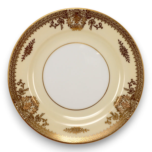Noritake M Goldlea 7289 Bread Plate 6 1/4" Gold Trimmed Japan Vintage 1930's