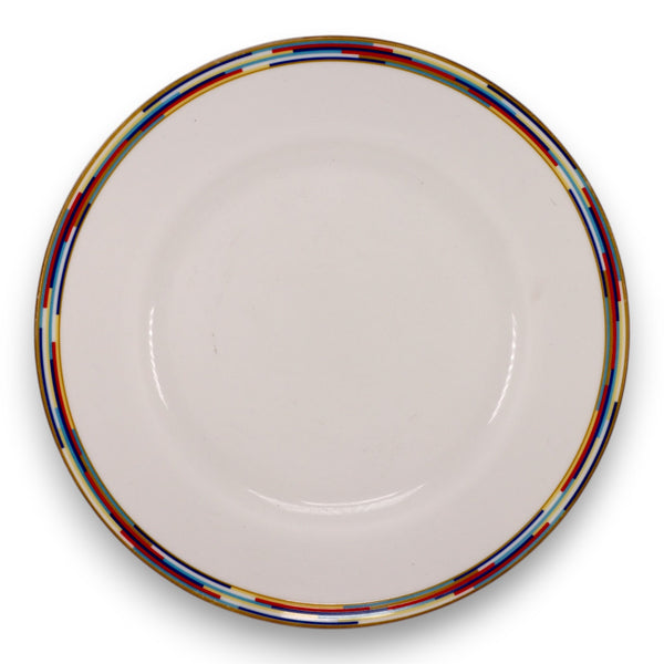 Royal Worcester Metropolitan 10 1/2" Dinner Plate Geometric Gold Rim Vintage