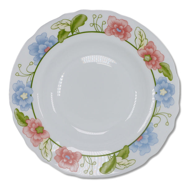 Harmonia Crivisa Spain Floral Porcelain Rimmed Soup Bowl Vintage c.1990s