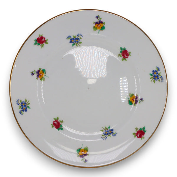 Crown Staffordshire Floral Bouquet Salad Plate 8 3/8" England Vintage 1940's