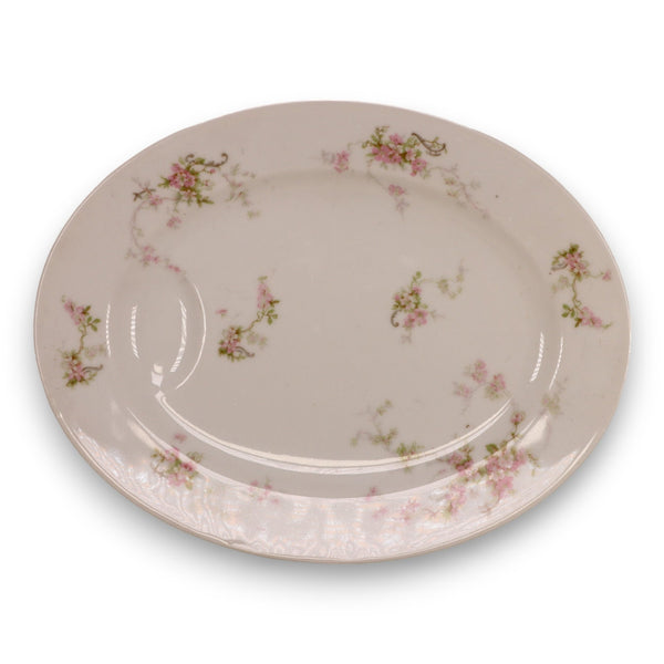 Theodore Haviland H4072 11" Oval Platter Pink Rose Spray Limoges France