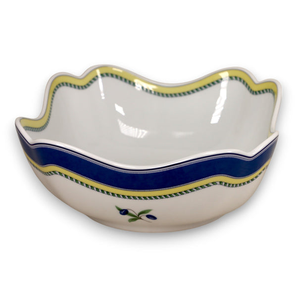Wedgwood Tuscany Collection 8 1/4" Square Salad Serving Bowl Yellow Blue