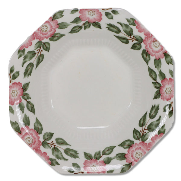 Nikko Wild Roses Rimmed Soup Bowl 6 3/4" Japan Vintage 1980's