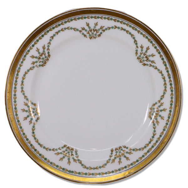 Haviland Limoges Luncheon Plate 8 5/8" Gold Trim Swags France Antique