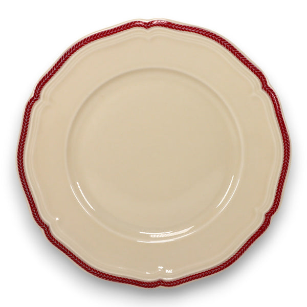 Rosenthal Red Maroon Leaf Laurel Trimmed Ivory Salad Plate 7 3/4" Chippendale