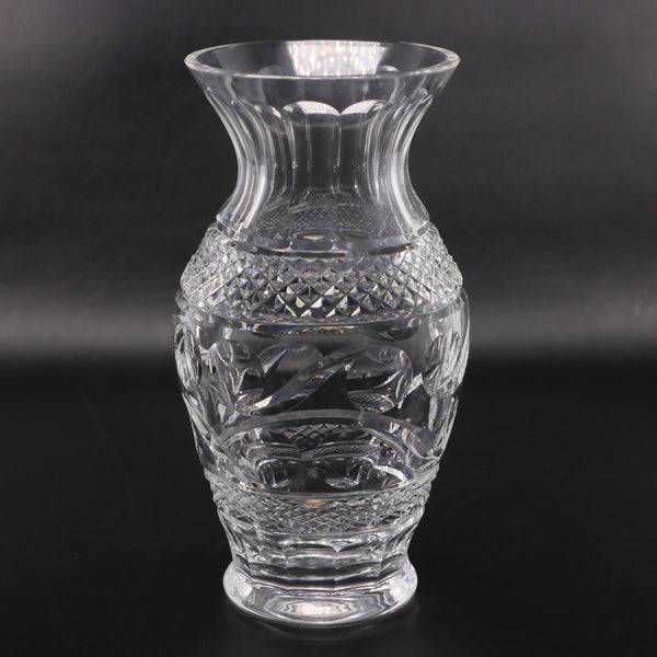 Waterford Urn Cut Crystal Vase 9" Paneled Neck Diamond Point Vintage 1990's