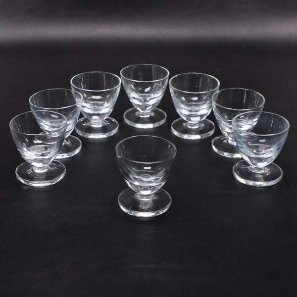 Clear Crystal Egg Cups Set of 8 – Glass Footed 2 1/4" x 2" Vintage 1950s