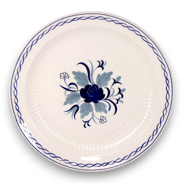 Adams China Baltic Blue Empress Blue Rope Band Floral Center Dinner Plate